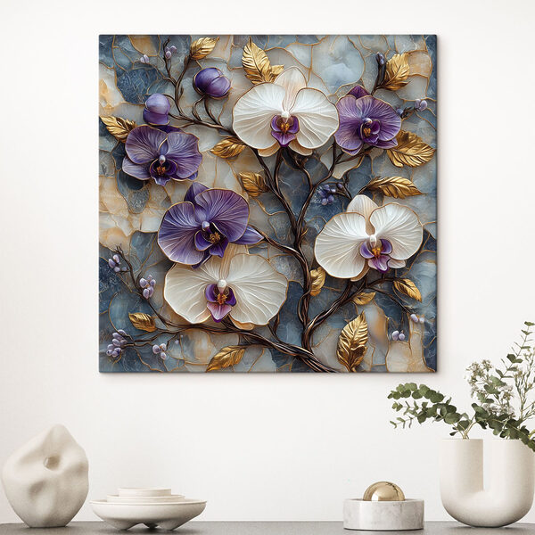 Delicate blooms on textured background