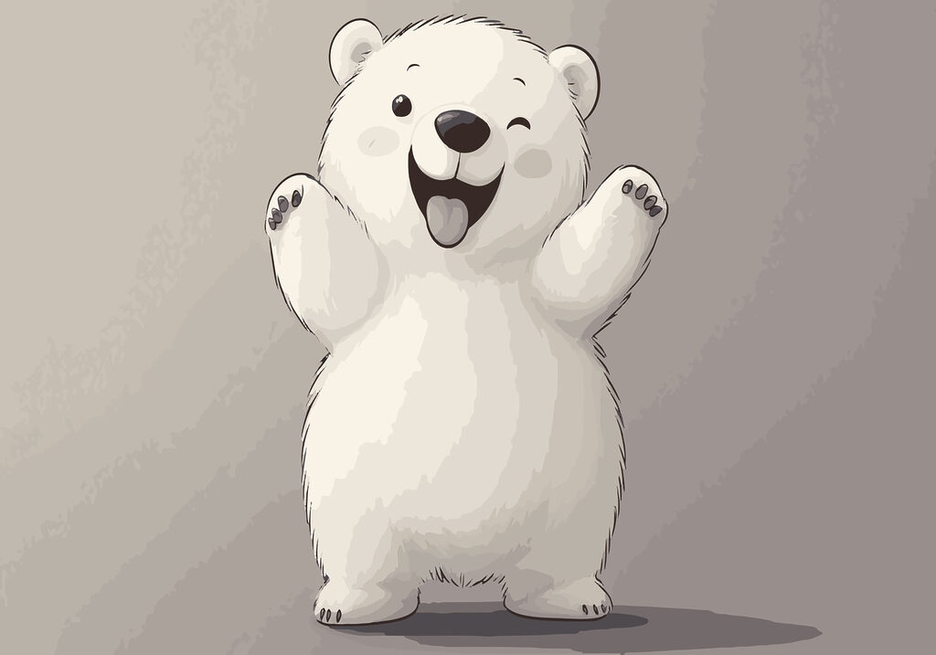 Cartone animato di un orso polare Cartone animato di un orso polare