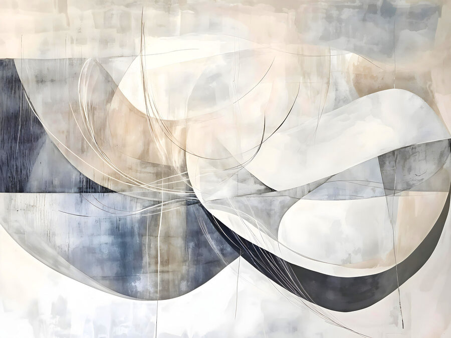 Pittura di un'arte bianca e grigia