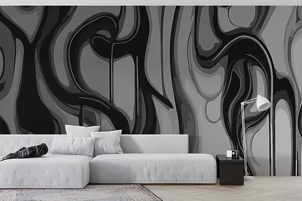 Immagine in bianco e nero di un motivo a vortice Immagine in bianco e nero di un motivo a vortice