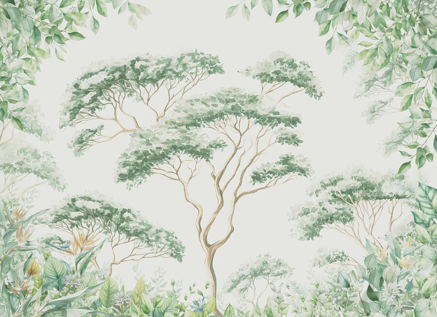 Pittura di alberi e piante