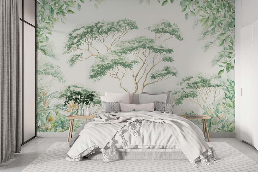 Pittura di alberi e piante