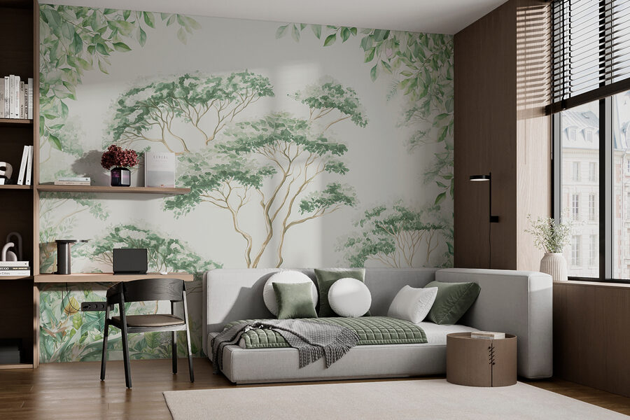 Pittura di alberi e piante