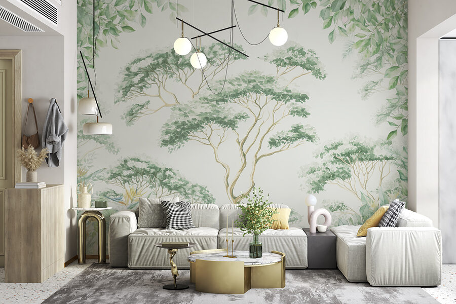 Pittura di alberi e piante