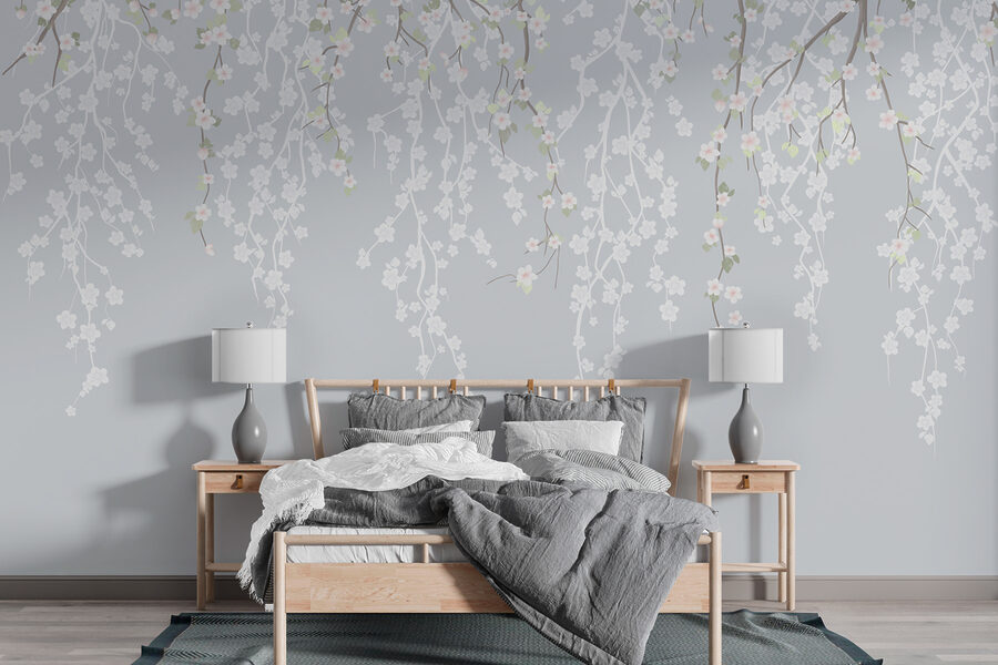 Fiori bianchi su un ramo d'albero