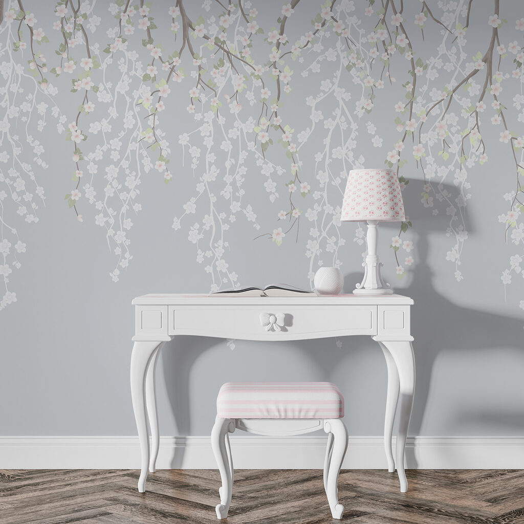 White flowers on a tree branch