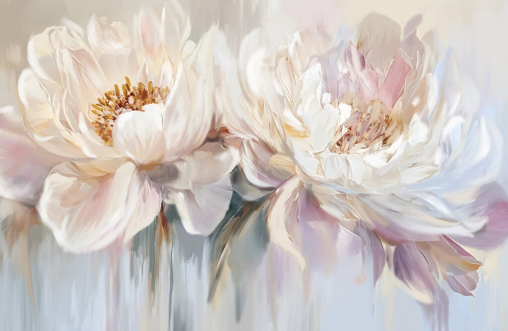 Pittura di fiori su sfondo bianco Pittura di fiori su sfondo bianco