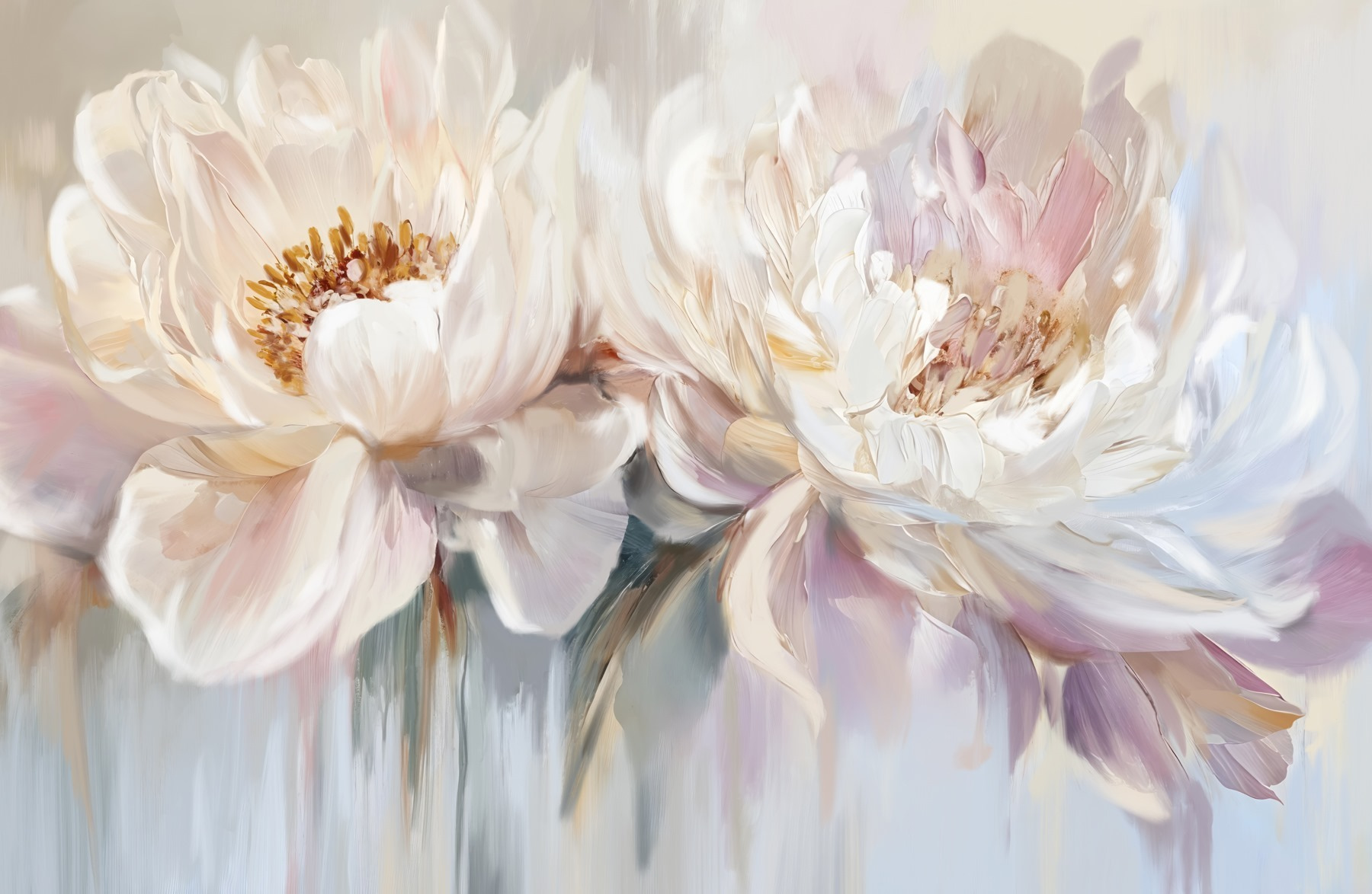Painting of flowers on a white background