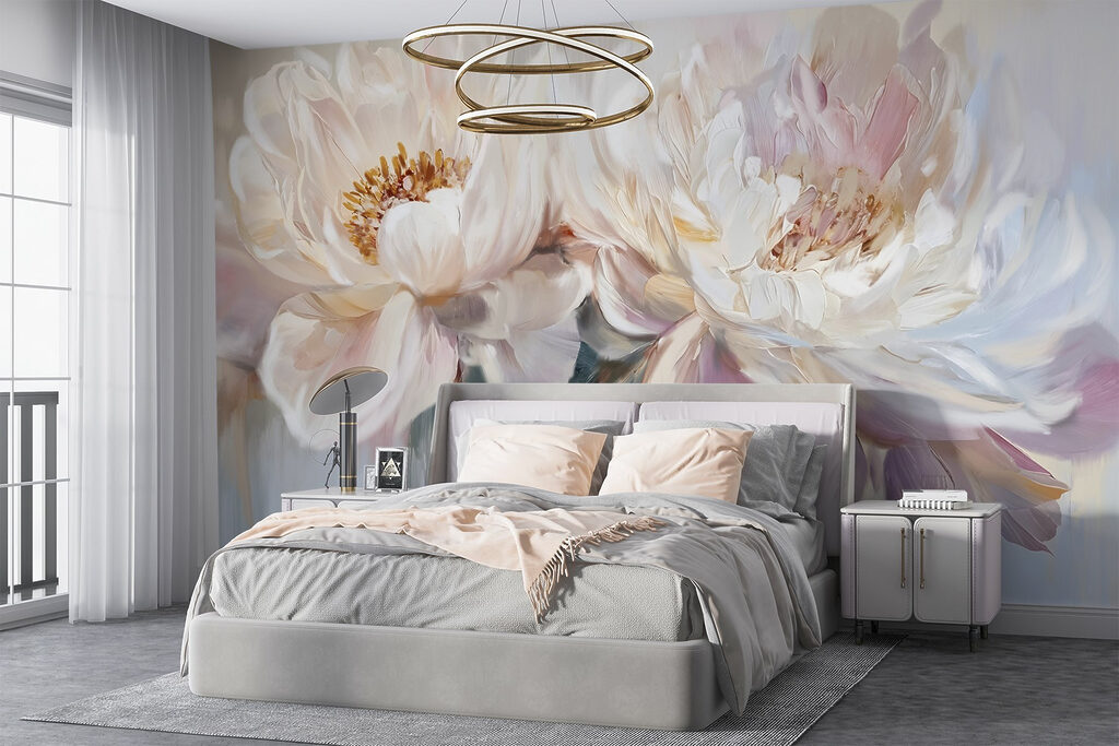 Painting of flowers on a white background