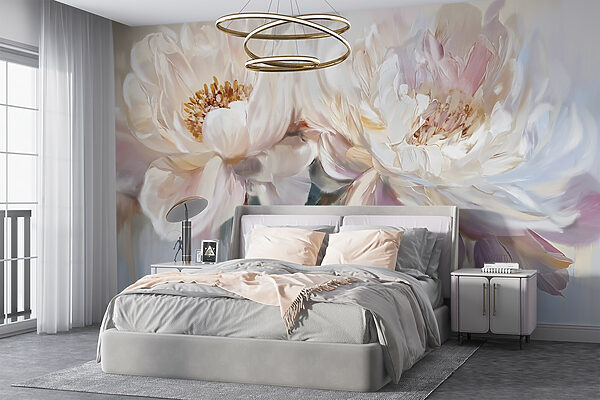 Pittura di fiori su sfondo bianco Pittura di fiori su sfondo bianco