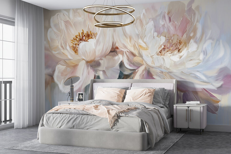 Pittura di fiori su sfondo bianco