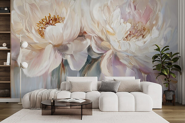 Pittura di fiori su sfondo bianco Pittura di fiori su sfondo bianco