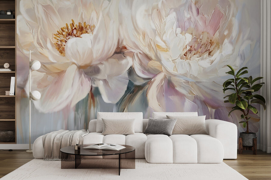 Pittura di fiori su sfondo bianco