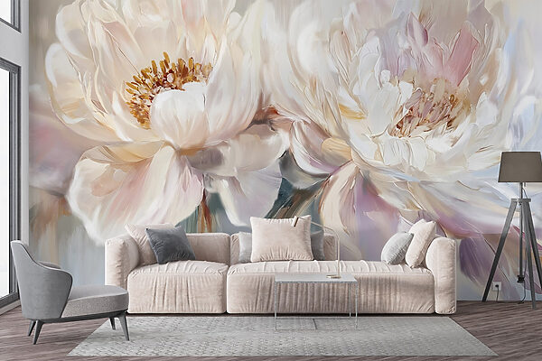 Pittura di fiori su sfondo bianco Pittura di fiori su sfondo bianco