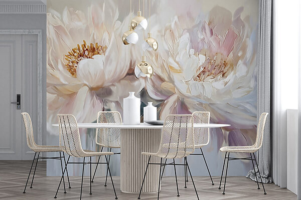 Pittura di fiori su sfondo bianco Pittura di fiori su sfondo bianco