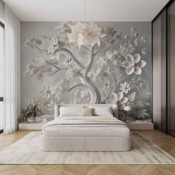 Albero bianco con fiori Albero bianco con fiori