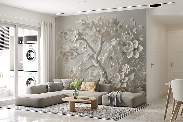 Albero bianco con fiori Albero bianco con fiori