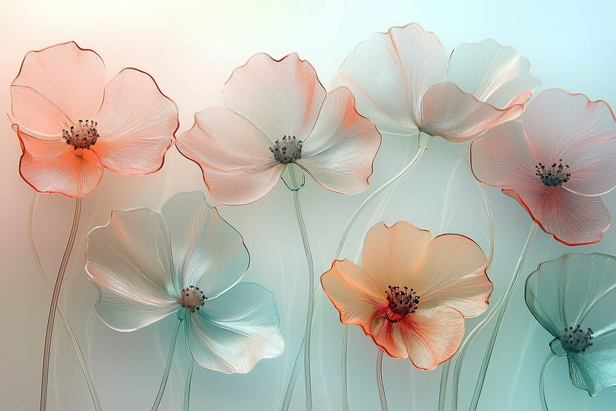 Gruppo di fiori con sfondo sfocato