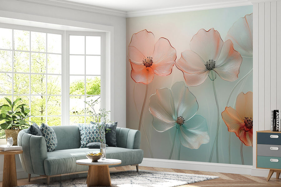 Gruppo di fiori con sfondo sfocato