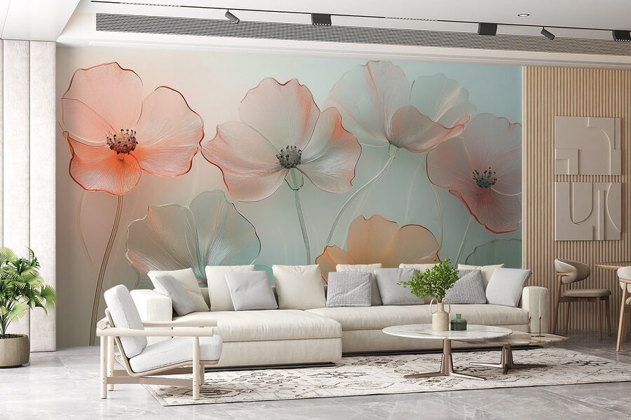 Gruppo di fiori con sfondo sfocato