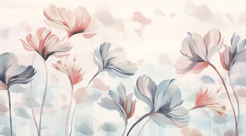 Pittura di fiori su sfondo bianco Pittura di fiori su sfondo bianco