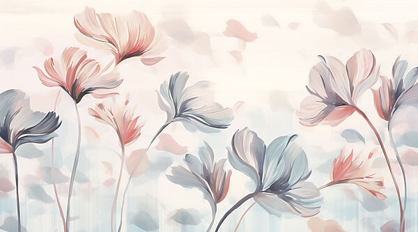 Pittura di fiori su sfondo bianco Pittura di fiori su sfondo bianco