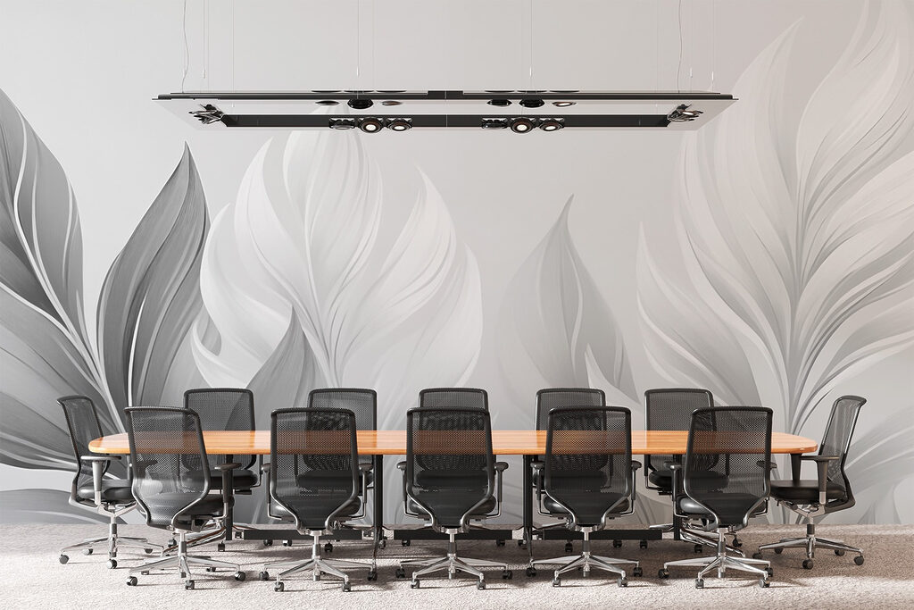 Delicate leaves in soft monochrome