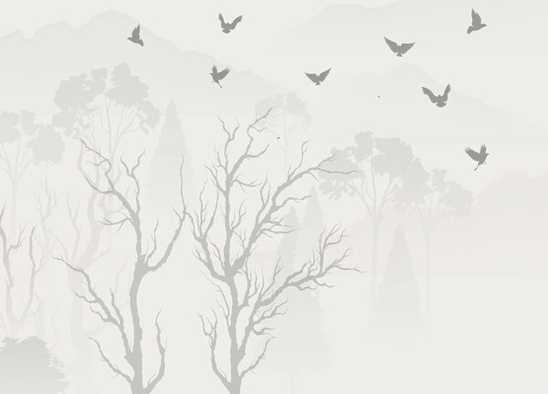 Uccelli in volo sugli alberi Uccelli in volo sugli alberi
