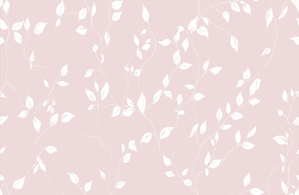 Motivo di foglie bianche su sfondo rosa Motivo di foglie bianche su sfondo rosa