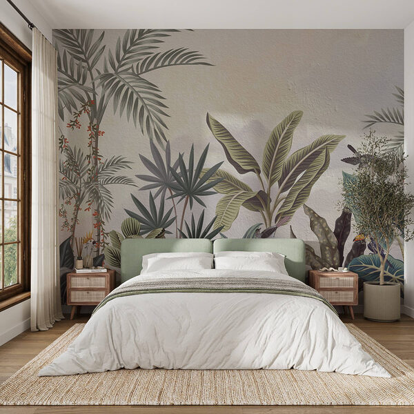 Pittura murale di piante e uccelli Pittura murale di piante e uccelli