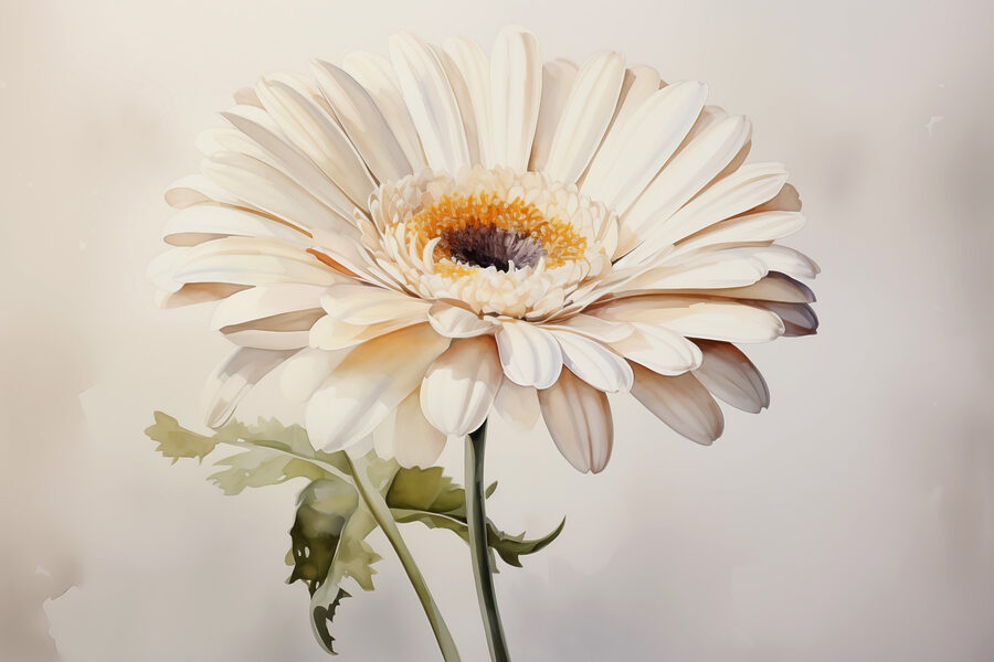 Carta da parati Fiore bianco con centro giallo - immagine 3