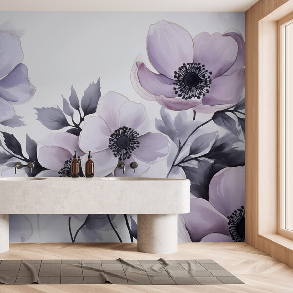 Pittura di fiori su una superficie bianca Pittura di fiori su una superficie bianca