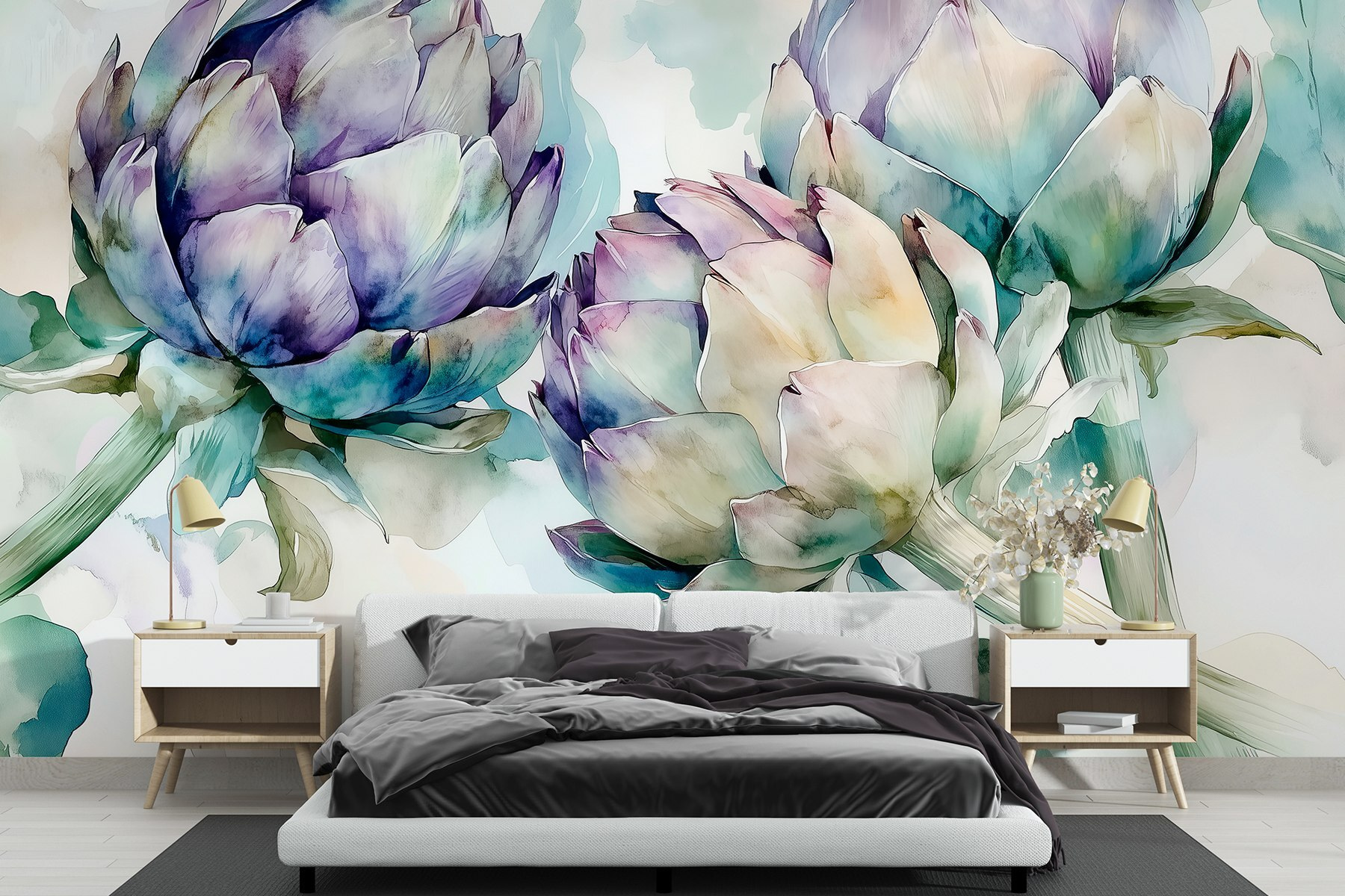 Art artichokes on a white background