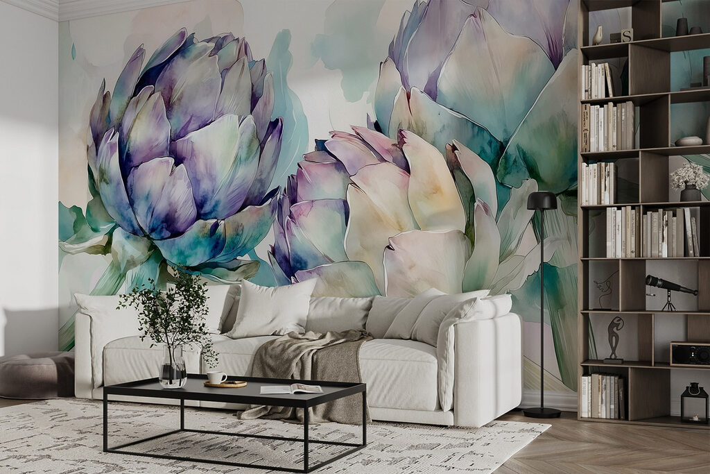 Art artichokes on a white background