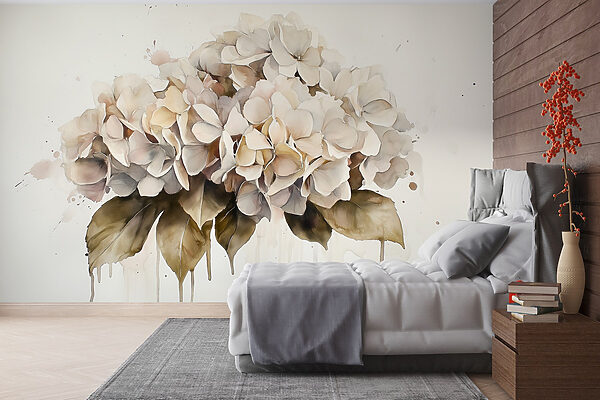 Pittura di un mazzo di fiori bianchi Pittura di un mazzo di fiori bianchi