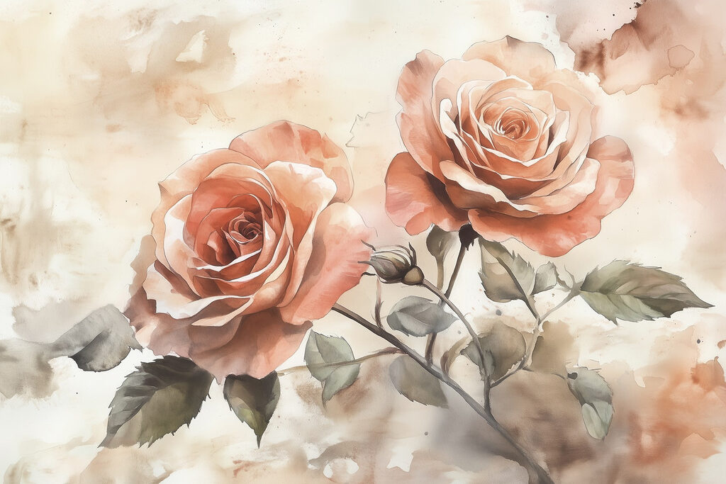 Pittura di due rose Pittura di due rose