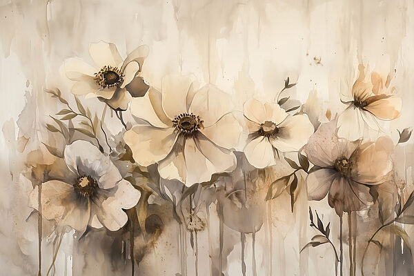 Pittura di fiori su una parete Pittura di fiori su una parete