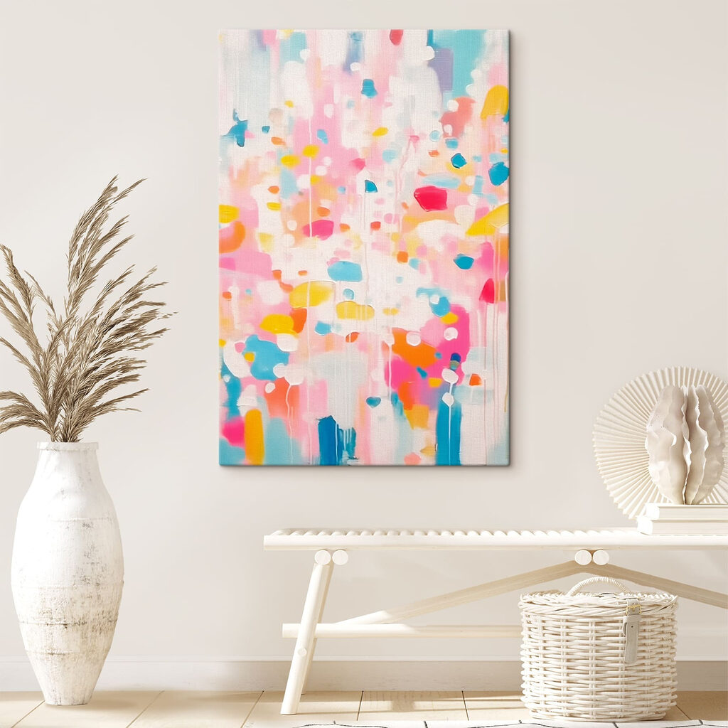 Colorful paint splatter on a white surface Colorful paint splatter on a white surface