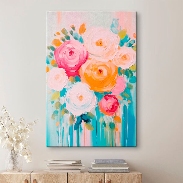 Quadri Dipinto di fiori su fondo blu (COD: s41787) Quadri Quadri Dipinto di fiori su fondo blu (COD: s41787)