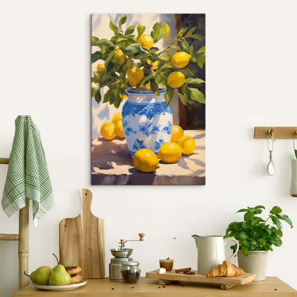 Quadri Dipinto raffigurante dei limoni in un vaso