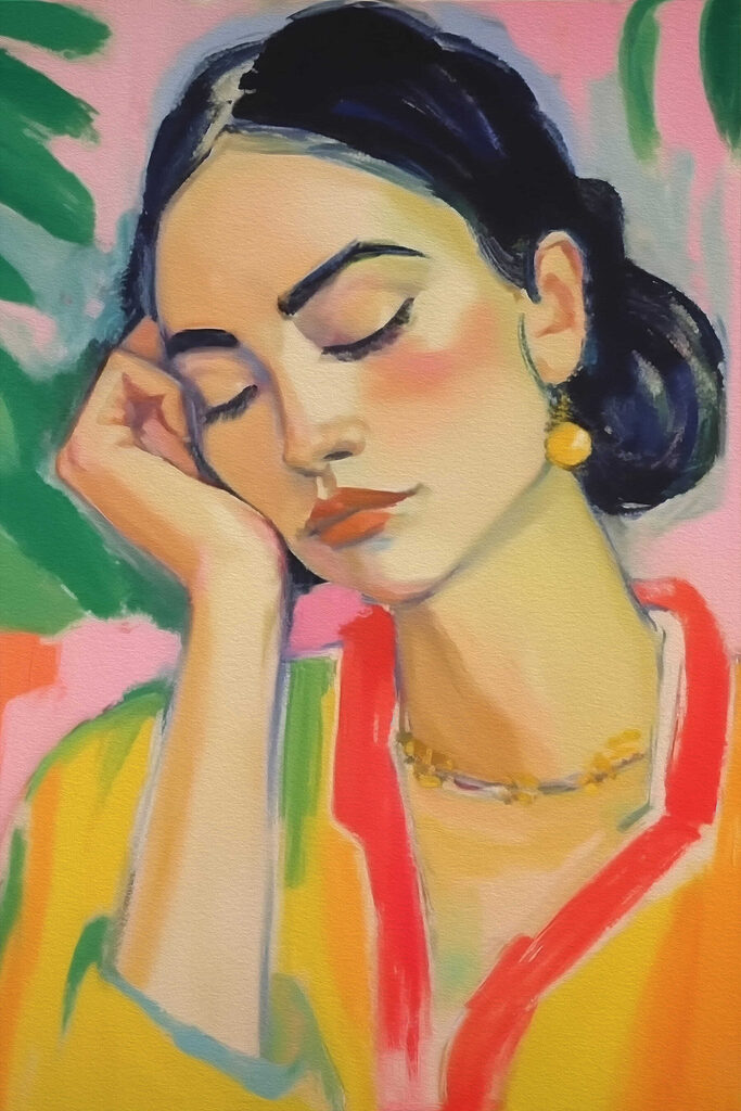 Painting of a woman sleeping Painting of a woman sleeping