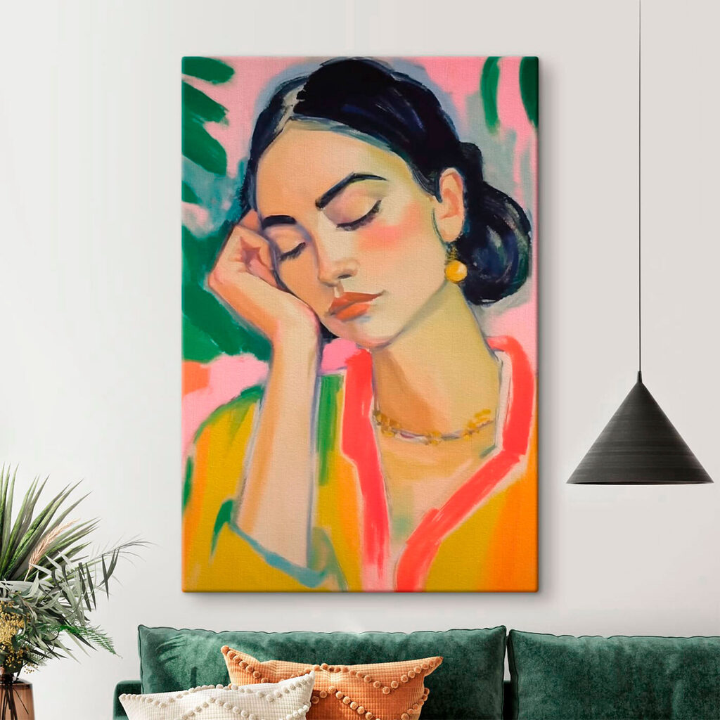 Painting of a woman sleeping Painting of a woman sleeping