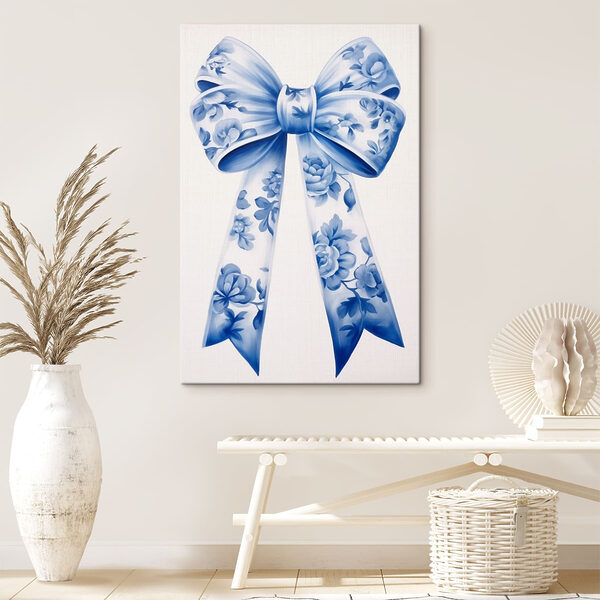 Quadri Fiocco floreale blu e bianco (COD: s41802) Quadri Quadri Fiocco floreale blu e bianco (COD: s41802)
