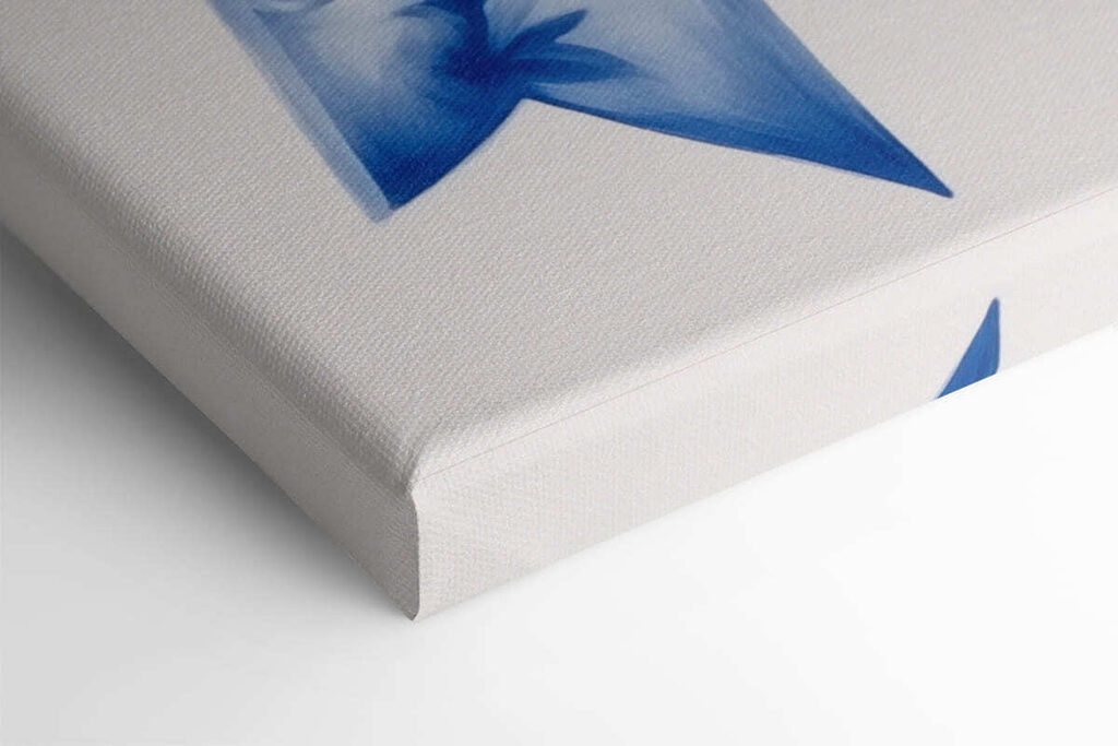 Blue and white floral bow