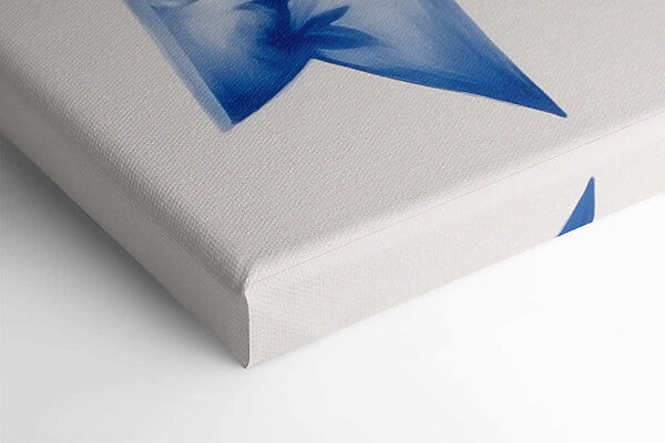 Blue and white floral bow
