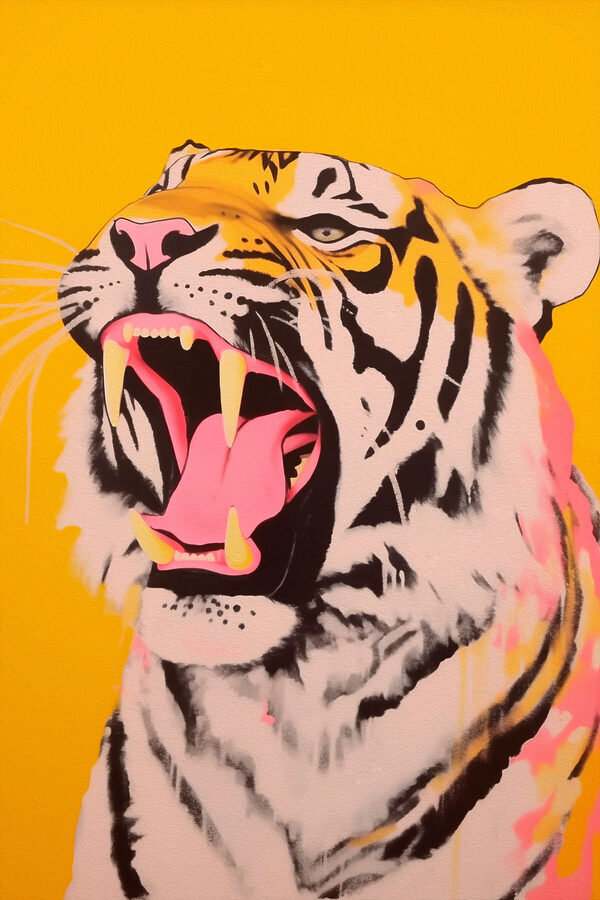 Tiger with its mouth open Tiger with its mouth open