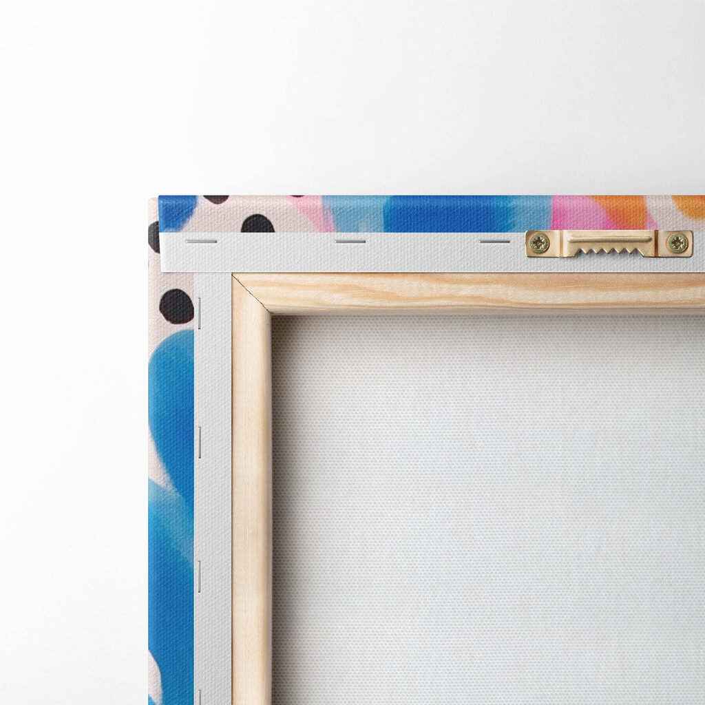 Colorful pattern with black and blue spots
