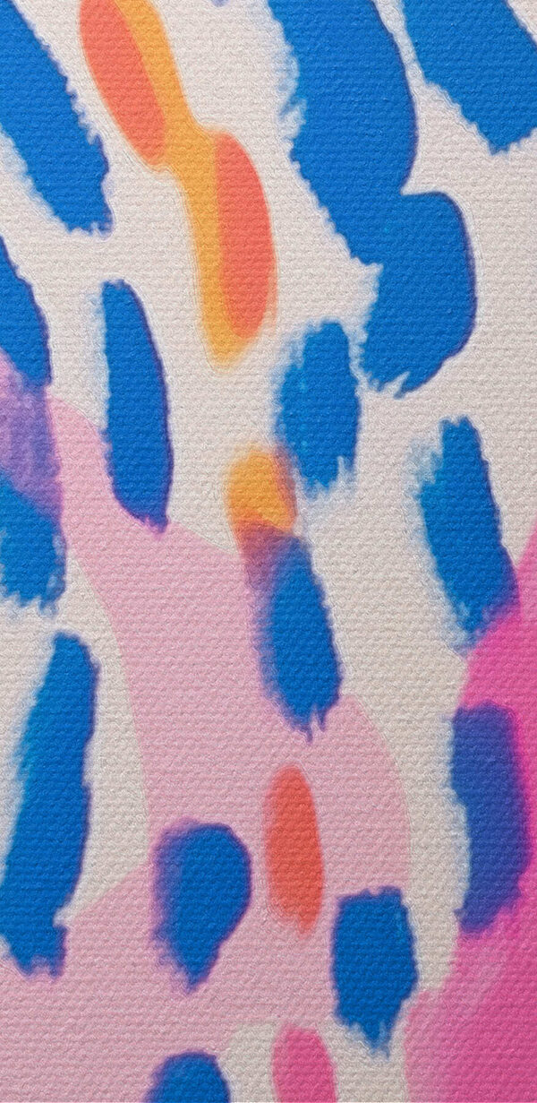 Colorful pattern with black and blue spots