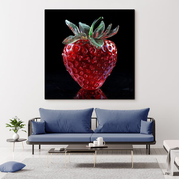 Glass strawberry with a green stem Glass strawberry with a green stem