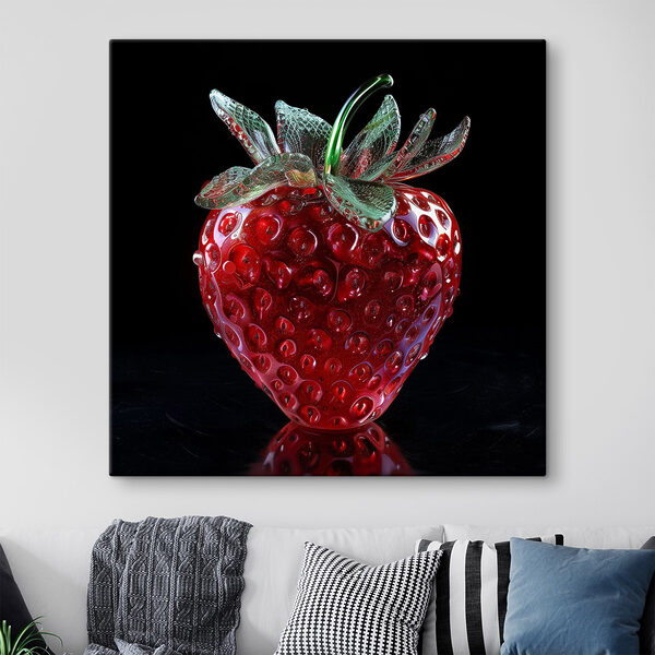 Glass strawberry with a green stem Glass strawberry with a green stem